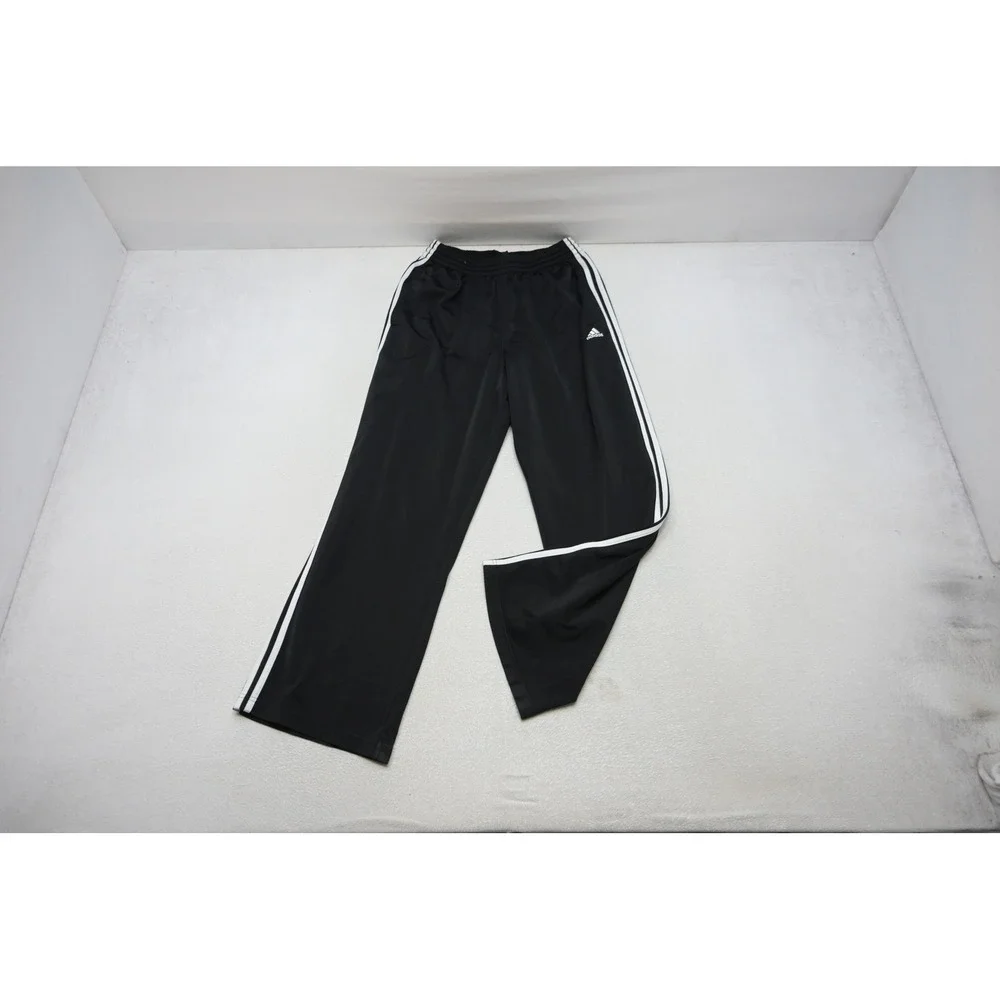 Adidas Track Sweat Pants Mens Medium Black White Stripes Athletic Excellent